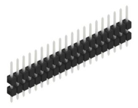 Pin header, 20 pole, pitch 2.54 mm, straight, black, 10056473