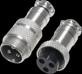 Jack/plug, 3 pole, solder connection, straight, GX1603PMF