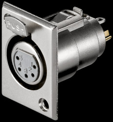 XLR panel socket, 5-pin with lock