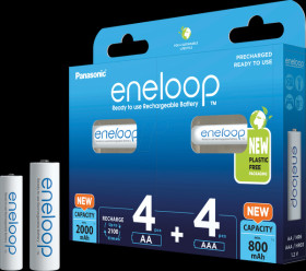 PHR3UTGB-4UTGB-8BP-NEU eneloop, NiMh battery, value pack, 800-2000 mAh, 8 pcs.