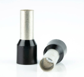 Insulated wire end ferrule, 1.5 mm², 12 mm/6 mm long, DIN 46228-4, black, BYB-4-18H0067