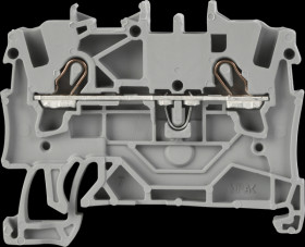 2001-1201 2-conductor feed-through terminal, 18 A 0.25 - 1.5 mm² grey