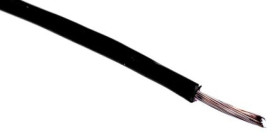 Przewód jednożyłowy linkowy, Przewód instalacyjny, 0,08 mm², 7/0,12 mm, 28 AWG, PVC, 300 V, Czarny, dł. 100m, RS PRO