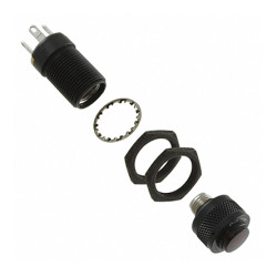 Lampka kontrolna do montażu panelowego, czerwona 11.9mm Czarny Dialight