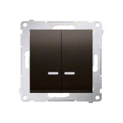 Simon 54 Łącznik świecznikowy z podświetleniem LED i do wersji IP44 brąz mat DU1W DW5ABL.01/46