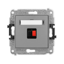 ICON Mechanizm gniazda głośnikowego pojedynczego szary mat 27IGG-1