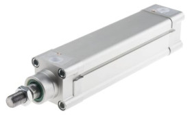 Siłownik profilowy, dwustronnego działania, CDEM Ø 50mm, skok 160mm, z amortyzacją elastyczną, RS PRO