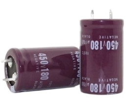 KONDENSATOR 180UF 450V ELEKTROLITYCZNY Ø25x41mm 10% TNT KMH-NIPPON SNAP-IN