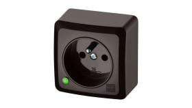 Berg Gniazdo Pojedyncze N/T 2P+Z 16A Brązowy 3733-05