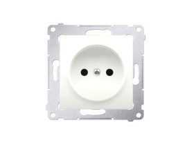 SIMON 54 Gniazdo pojedyncze bez uziemienia kremowe z przesłonami DG1Z.01/41 KONTAKT SIMON