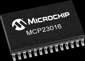 Interface IC I2C Interface 400kHz 5.5V, MCP23016-I/SO, SOIC-28