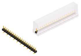 Pin header, 20 pole, pitch 2.54 mm, angled, black, SLLP5SMD03820GSM