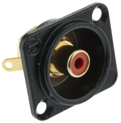 Gniazdo RCA Montaż na panelu Żeński Lutowane, styki pozłacane 16A Neutrik