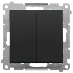 Łącznik świecznikowy podwójny SIMON 55 czarny matowy 10AX Kontakt Simon TW5.01/149