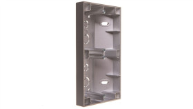 Simon 54 Premium Puszka Natynkowa Podwójna Narożna Srebrny Matowy Dpnr2/43