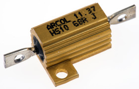 Rezystor do montażu w obudowie 68Ω 10W ±5% Arcol ±100ppm/°C drutowy Osiowe