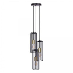Lampa wisząca czarno-złota na okrągłej podsufitce z serii GABIA K-4937 Kaja Lighting