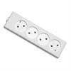 Gniazdo przedłużacza 4x płaskie białe