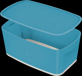 52630061 Storage box, small with lid, blue