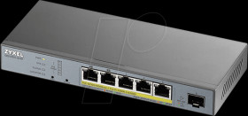 GS1350-6HP-EU0101F Switch, 6-Port, Gigabit Ethernet, PoE+, SFP