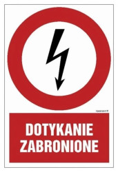 ZNAK - HC008 Dotykanie zabronione 7,5 x 10 cm FN - Folia samoprzylepna