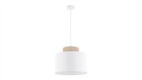 Lampa Wisząca Biała O Średnicy 38Cm Duo White Juta 1Xe27 1856 Tk Lighting