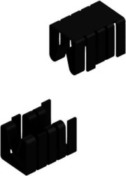 Clip-on heatsink, (L x W x H) 19.05 x 14.5 x 12.7 mm, 21 K/W, black anodized, 10006497