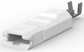 Insulated flat plug sleeve, 6.35 x 0.81 mm, 0.32 to 0.82 mm², AWG 22 to 18, brass, tin-plated, natural, 520988-2