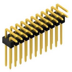 Pin header, 22 pole, pitch 2.54 mm, angled, black, 10053170