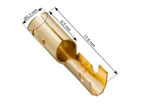 1x Konektor rurkowy żeński fi-3,3mm na kabel 1-1,5mm2 nieizolowany