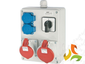 Rozdzielnica stacjonarna 1-0 1x32/5 1x16/5 2x2P+Z 230V zestaw siłowy IP67 ŚWINOUJŚCIE RSS-0112-01 RSS0132162GW/5 AEP