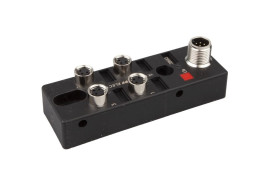 Rozdzielacz 27x88x31mm 4 x M8 3-pinowy 10-30V DC M12 8-pinowy wyświetlacz LED IP67 VK001101