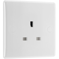 BG 823 White Nexus Moulded Single Unswitched 13A Power Socket