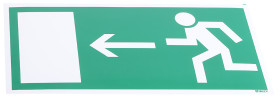 Znak ewakuacyjny niepodświetlany, PET, Zielony/biały, Opis: Wyjście ewakuacyjne w lewo