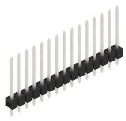 Pin header, 15 pole, pitch 2.54 mm, straight, black, 10048553
