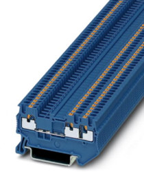Through terminal block, push-in connection, 0.14-1.5 mm², 3 pole, 17.5 A, 6 kV, blue, 3208168