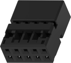 Socket, unequipped, 10 pole, straight, 2 rows, black, 1-968562-1
