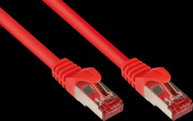8060-003R Patch cable Cat.6, S/FTP PiMF, 250 MHz, rot, 0.25m