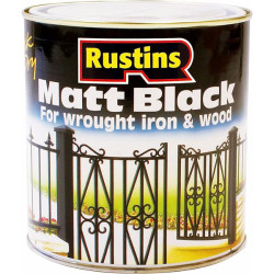 Rustins BLAM1000 Matt Black Paint Quick Drying 1 Litre