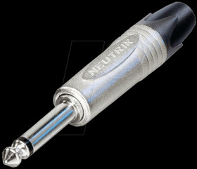 NP2X Mono audio jack plug, 6.3 mm, silver