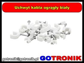 Uchwyt kabla biały okrągły 4 mm