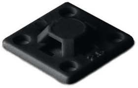 Mounting base, PA, black, self-adhesive, (L x W x H) 13 x 13 x 4.1 mm, 151-01800