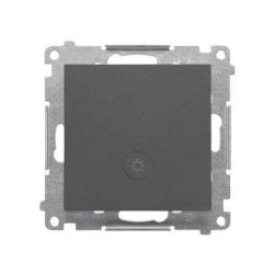 Simon 55 Przycisk światło” z podświetleniem LED (moduł) 10 AX, 250 V~, szybkozłącza Grafitowy mat TS1L.01/116