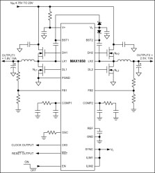 Dual 180° Out-of-Phase PWM Step-Down Controller with Power Sequencing and POR
