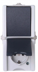 Gniazdo wtykowe Typ F - niemieckie Schuko natynkowe Kopp ścieżki: podwójne 16A Zacisk śrubowy