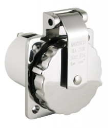 Gniazdo zasilania brzegowego - Marinco 16A Easy Lock Inlet stal nierdzewna