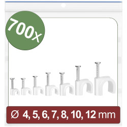 Quadrios 24CA427 Cable clips White &#xD8; range 2 to 12 mm 700 pcs