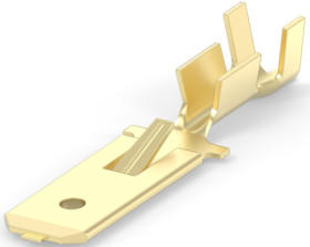 Uninsulated flat plug sleeve, 6.37 x 0.8 mm, AWG 18 to 13, brass, 2309591-1