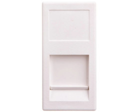 Simon Connect Płytka K45 gniazda teleinformatycznego pojedynczego RJ płaska z przesłoną czysta biel KA76/9