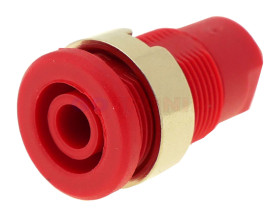 Gniazdo banan 4mm czerwone na panel